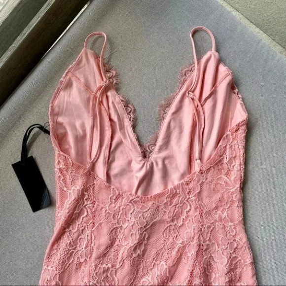 NWT Revolve H:ours Luzetta Lace Mini Dress Slip Short Pink Medium - Picture 10 of 12